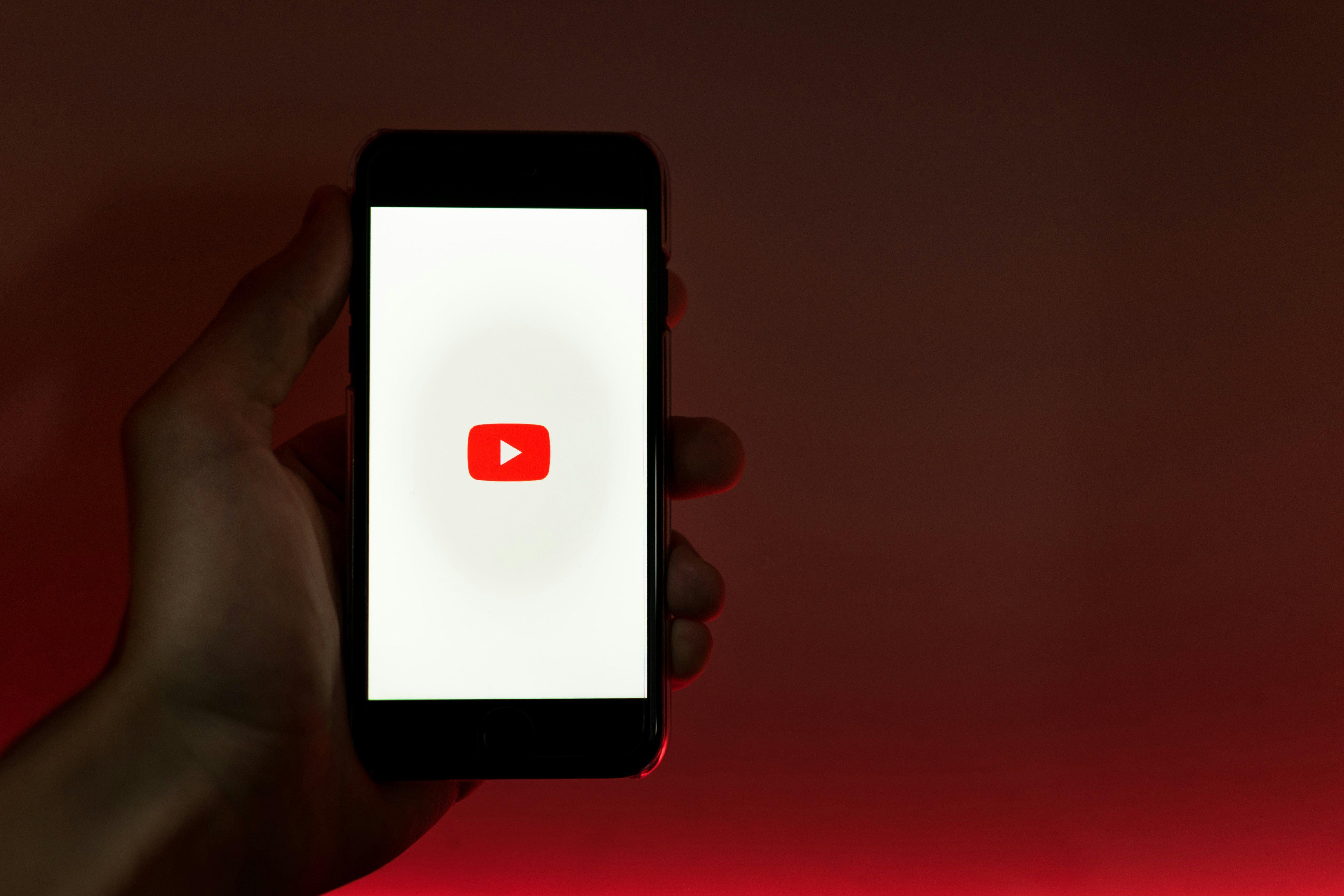 Mobile with a YouTube logo